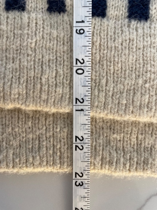 Madewell Navy and Cream Checkered Sweater Alpaca Blend Crewneck ~ SMALL - Picture 7 of 7